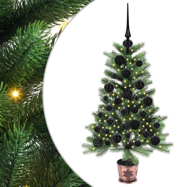 Árbol de Navidad con 150 LED con soporte Verde 90 cm PE M 2