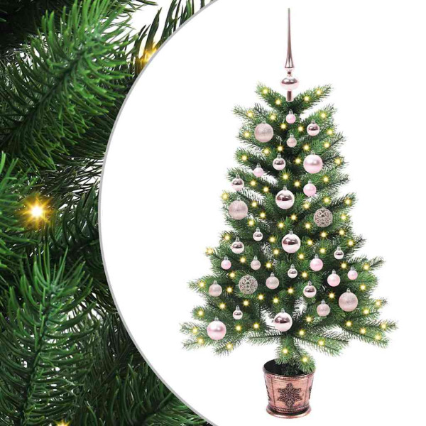 Árbol de Navidad con 150 LED con soporte Verde 90 cm PE D