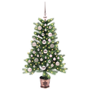 Árbol de Navidad con 150 LED con soporte Verde 90 cm PE H