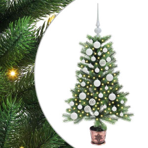 Árbol de Navidad con 150 LED con soporte Verde 90 cm PE H