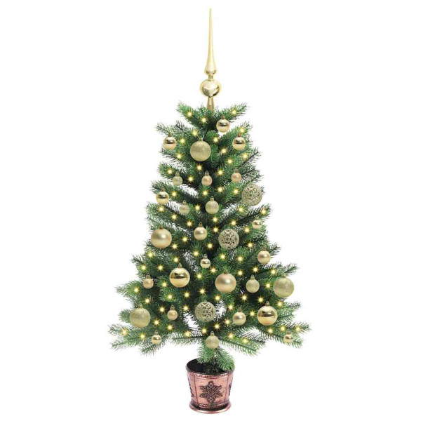 Árbol de Navidad con 150 LED con soporte Verde 90 cm PE M 3