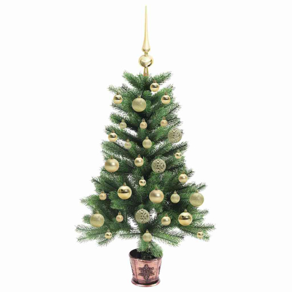 Árbol de Navidad con 150 LED con soporte Verde 90 cm PE M 4