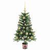 Árbol de Navidad con 150 LED con soporte Verde 90 cm PE 4