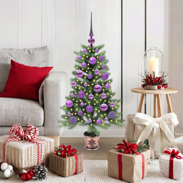 Árbol de Navidad con 150 LED con soporte Verde 90 cm PE D