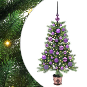 Árbol de Navidad con 150 LED con soporte Verde 90 cm PE H