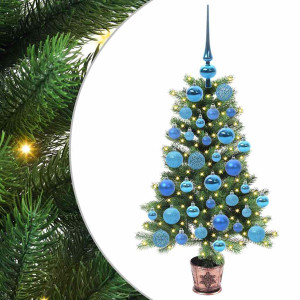 Árbol de Navidad con 150 LED con soporte Verde 90 cm PE H