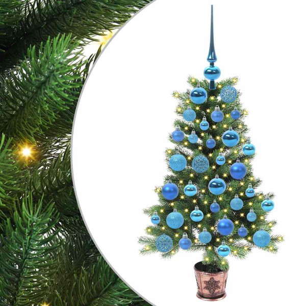Árbol de Navidad con 150 LED con soporte Verde 90 cm PE M 2