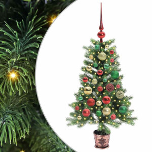 Árbol de Navidad con 150 LED con soporte Verde 90 cm PE H