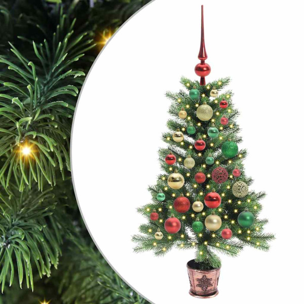 Árbol de Navidad con 150 LED con soporte Verde 90 cm PE M 2
