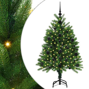 Árbol de Navidad con 150 LED con soporte Verde 120 cm PE H