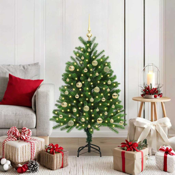 Árbol de Navidad con 150 LED con soporte Verde 120 cm PE D