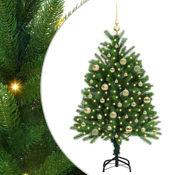 Árbol de Navidad con 150 LED con soporte Verde 120 cm PE M 2