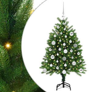 Árbol de Navidad con 150 LED con soporte Verde 120 cm PE H