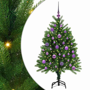 Árbol de Navidad con 150 LED con soporte Verde 120 cm PE H