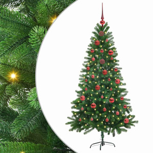 Árbol de Navidad con 150 LED con soporte Verde 150 cm PE H