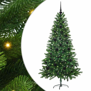 Árbol de Navidad con 150 LED con soporte Verde 150 cm PE H