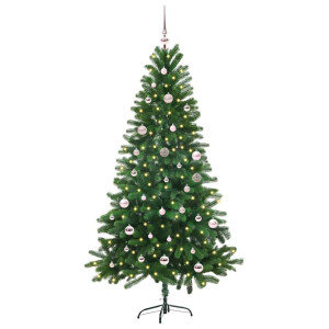 Árbol de Navidad con 150 LED con soporte Verde 150 cm PE H