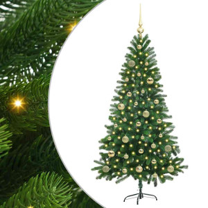 Árbol de Navidad con 150 LED con soporte Verde 150 cm PE H