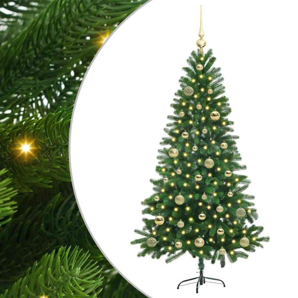 Árbol de Navidad con 150 LED con soporte Verde 150 cm PE M 2
