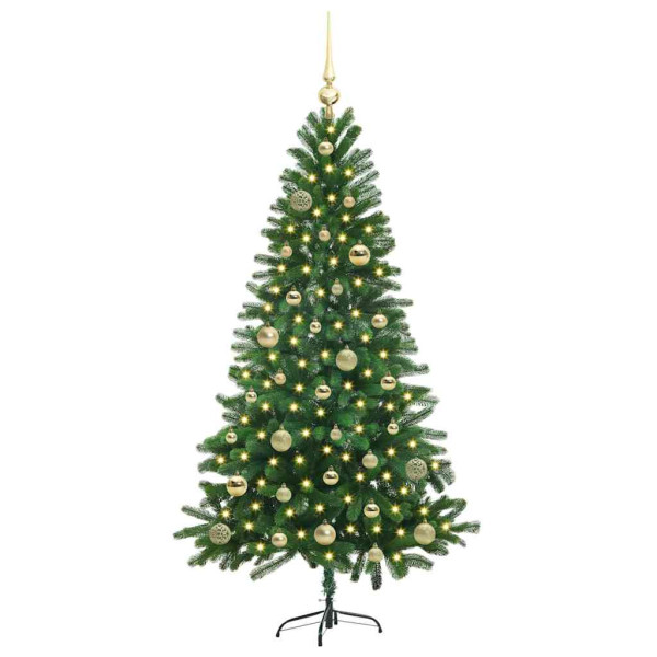 Árbol de Navidad con 150 LED con soporte Verde 150 cm PE M 3