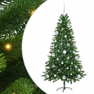 Árbol de Navidad con 150 LED con soporte Verde 150 cm PE H