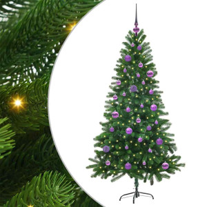 Árbol de Navidad con 150 LED con soporte Verde 150 cm PE H