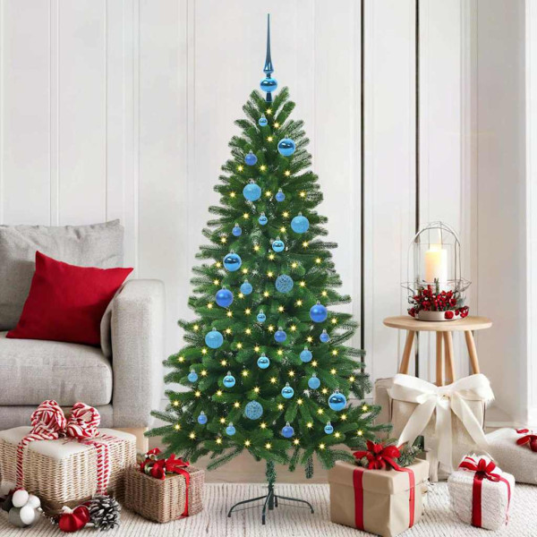 Árbol de Navidad con 150 LED con soporte Verde 150 cm PE D