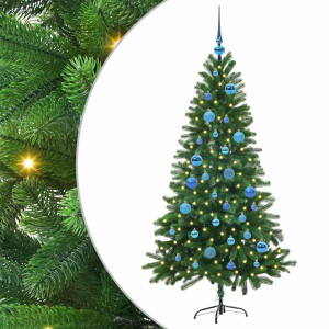 Árbol de Navidad con 150 LED con soporte Verde 150 cm PE H