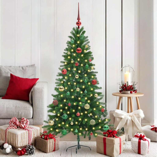 Árbol de Navidad con 150 LED con soporte Verde 150 cm PE D