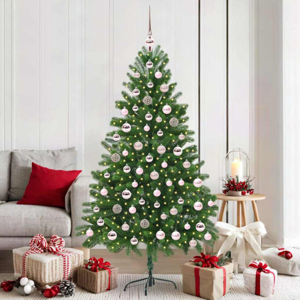 Árbol de Navidad con 300 LED con soporte Verde 180 cm PE D