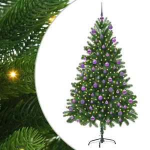 Árbol de Navidad con 300 LED con soporte Verde 180 cm PE H