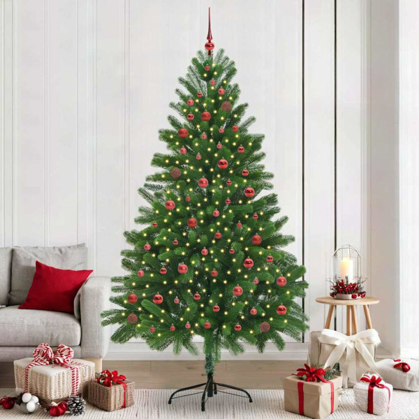Árbol de Navidad con 300 LED con soporte Verde 210 cm PE D