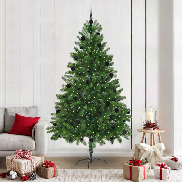 Árbol de Navidad con 300 LED con soporte Verde 210 cm PE D