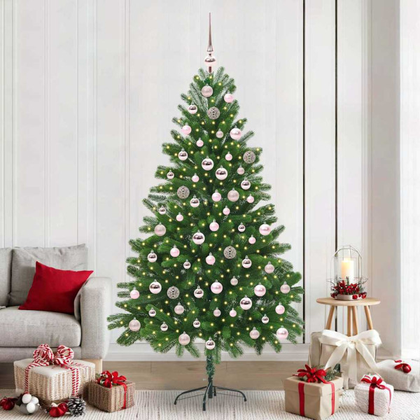 Árbol de Navidad con 300 LED con soporte Verde 210 cm PE D
