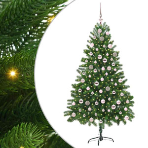 Árbol de Navidad con 300 LED con soporte Verde 210 cm PE H