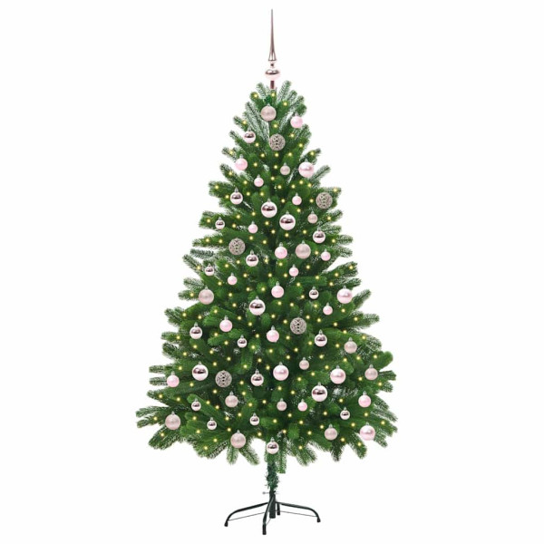 Árbol de Navidad con 300 LED con soporte Verde 210 cm PE M 3