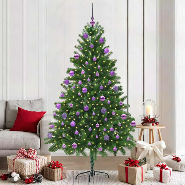 Árbol de Navidad con 300 LED con soporte Verde 210 cm PE D