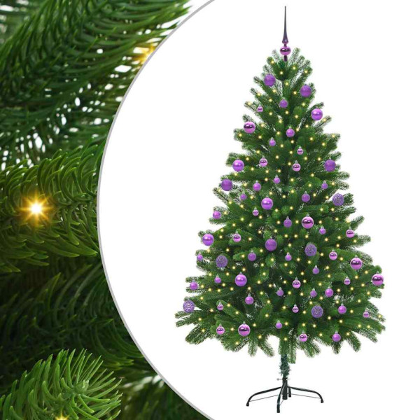Árbol de Navidad con 300 LED con soporte Verde 210 cm PE M 2