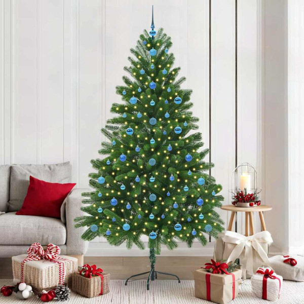 Árbol de Navidad con 300 LED con soporte Verde 210 cm PE D