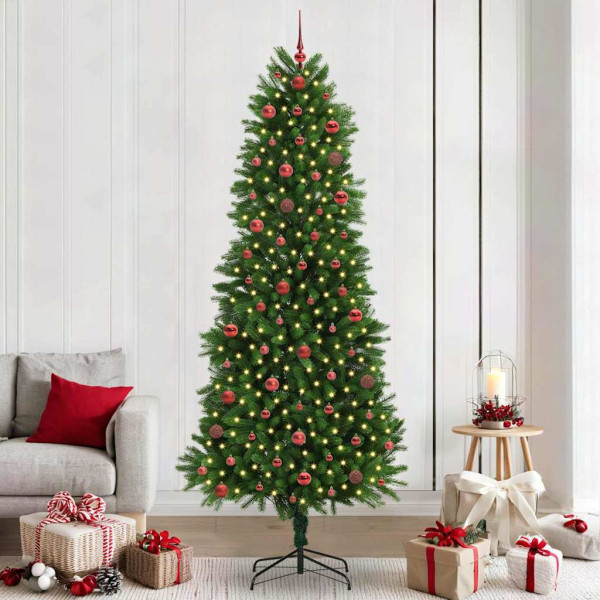 Árbol de Navidad con 300 LED con soporte Verde 240 cm PE D