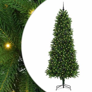 Árbol de Navidad con 300 LED con soporte Verde 240 cm PE H