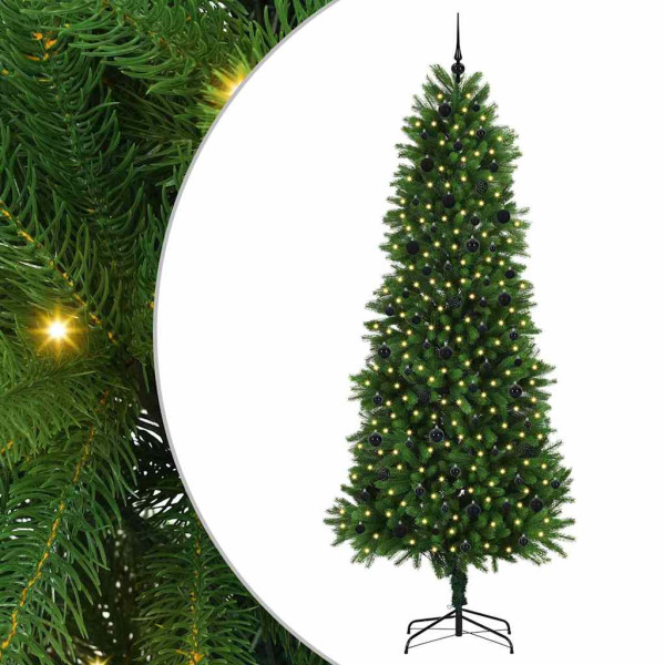 Árbol de Navidad con 300 LED con soporte Verde 240 cm PE M 2