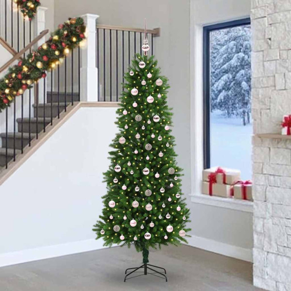 Árbol de Navidad con 300 LED con soporte Verde 240 cm PE D