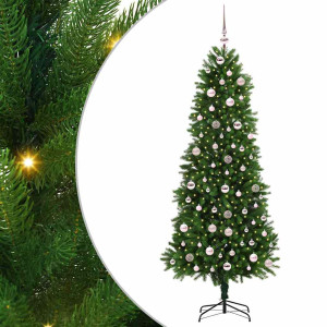 Árbol de Navidad con 300 LED con soporte Verde 240 cm PE H