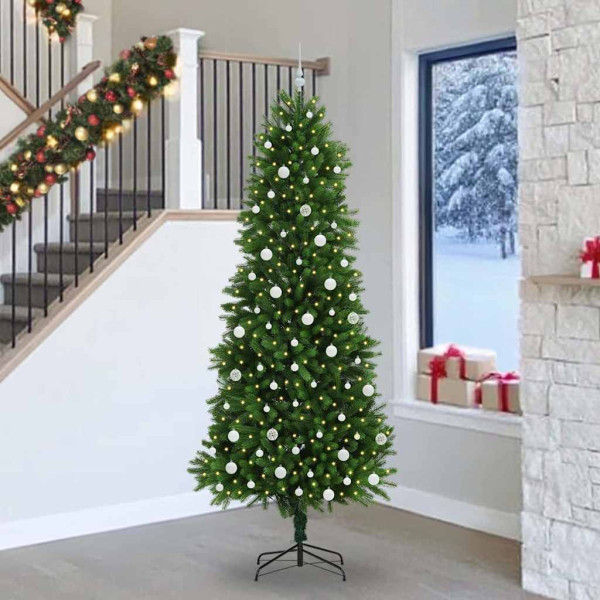 Árbol de Navidad con 300 LED con soporte Verde 240 cm PE D