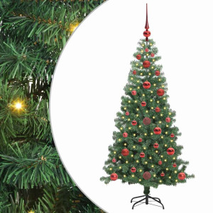 Árbol de Navidad con 150 LED con soporte Verde 120 cm PVC H