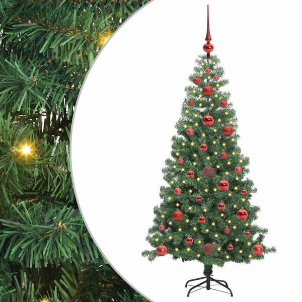 Árbol de Navidad con 150 LED con soporte Verde 120 cm PVC M 2