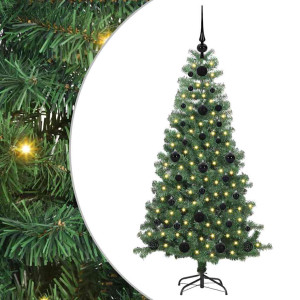 Árbol de Navidad con 150 LED con soporte Verde 120 cm PVC H