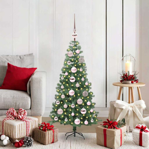 Árbol de Navidad con 150 LED con soporte Verde 120 cm PVC D
