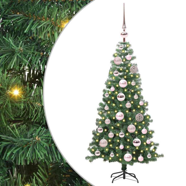 Árbol de Navidad con 150 LED con soporte Verde 120 cm PVC M 2